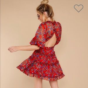 Red dress with cutout back